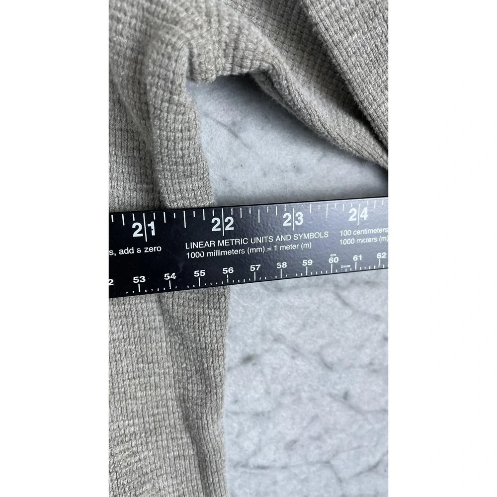 Eddie‎ Bauer Sweater Mens Large Gray Waffle Knit Thermal Crewneck Graphic Logo - Picture 4 of 7